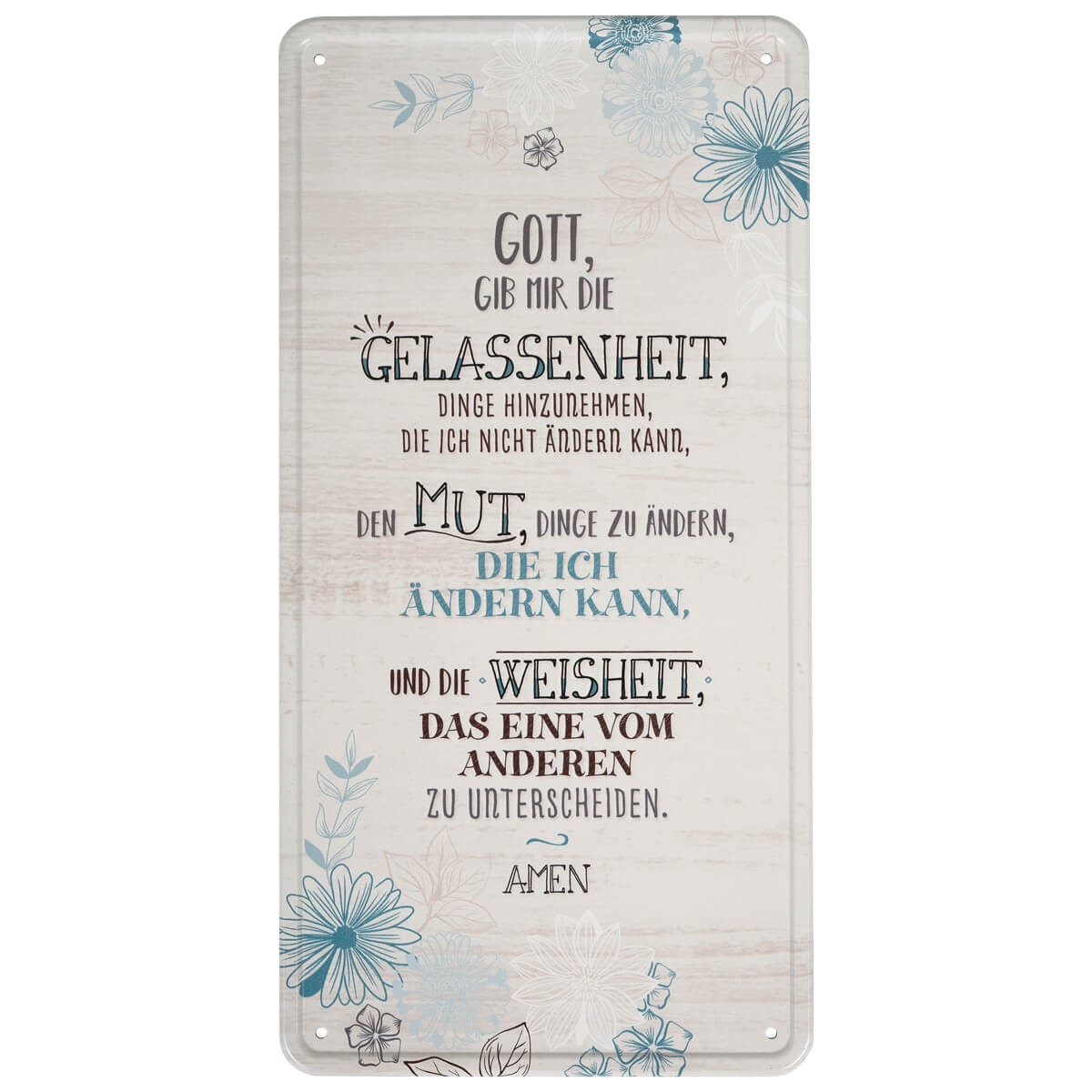 EMOHAT Gelassenheitsgebet Wandschild – Metall-Blechschild 30,5x20,3 Cm, Christliche Deko Für Bauernhaus-Stil