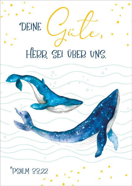 Postkarte Deine Güte Wale