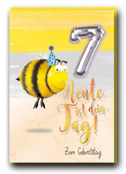 Geburtstagskarte Zum 7. Geburtstag – Mit 7 Lustigen Witzen, Umweltfreundlich, 12,7x22 Cm