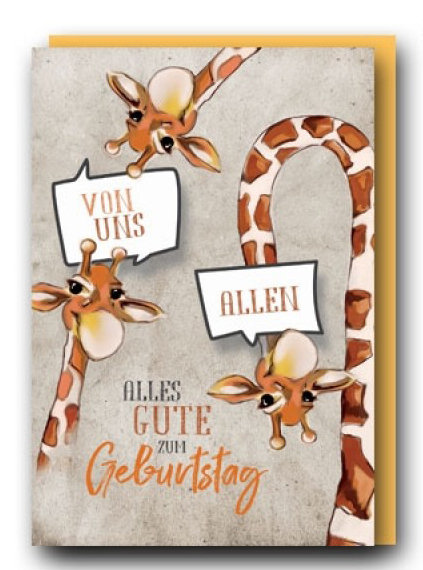 Faltkarte Geburtstag Giraffen