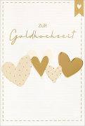Faltkarte Zur Goldhochzeit / Herzen