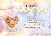 Faltkarte Gesegnete Weihnachtszeit - Holzherz