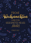 Postkarte Frohe Weihnachten - blaue Karte