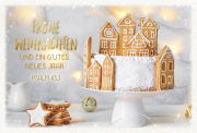 Faltkarte Frohe Weihnachten - Lebkuchenhäuser