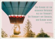 Postkarte Glaube vs. Vernunft - Heißluftballon