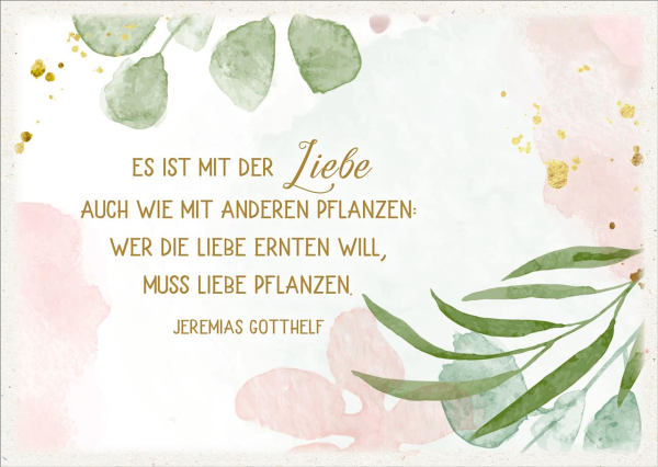 Postkarte Liebe, Pflanzen, Ernten