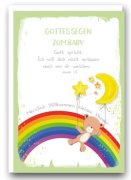 Faltkarte Geburt Regenbogen mit Bärchen