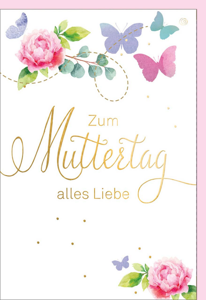 Faltkarte Muttertag Schmetterlinge