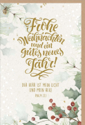 Faltkarte Frohe Weihnachten/Ilex im Schnee