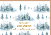 Faltkarte Gesegnete Weihnachten/Tannen und Wälder