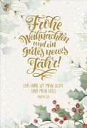 Postkarte Frohe Weihnachten/Ilex im Schnee