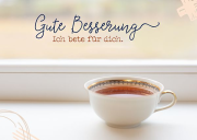Postkarte Gute Besserung Tee