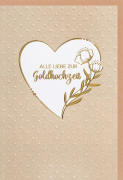 Faltkarte Alles Liebe zur Goldhochzeit Blumenherz