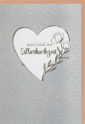 Faltkarte Alles Liebe zur Silberhochzeit Blumenkranz