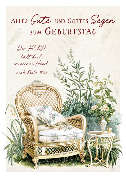 Postkarte Alles Gute und Gottes Segen zum Geburtstag Ps. 139,5